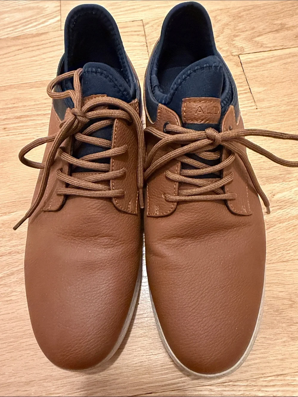 Aldo Brown and Navy Casual Lace-Up Loafers